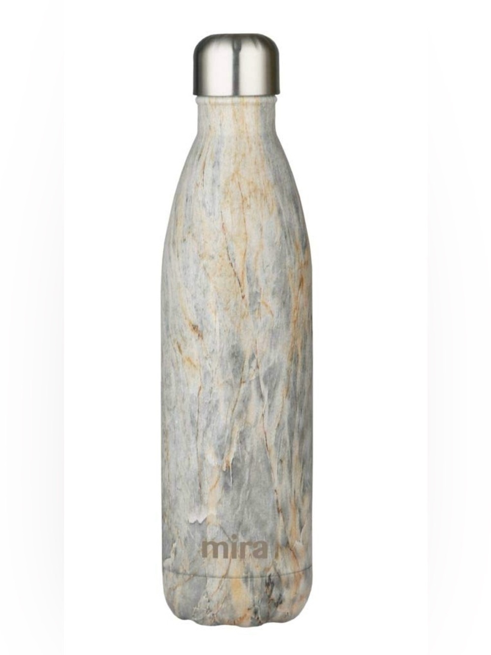 Mira Marble-Pattern Stainless Water Bottle - Gray and Cream-NWOT